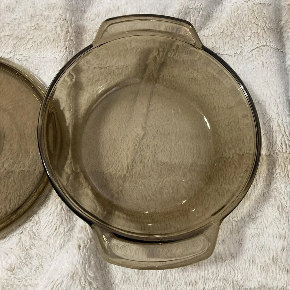 VTG Anchor Hocking Ovenware 1.5 Quart Brown Glass Casserole Dish #1037 w/Lid
